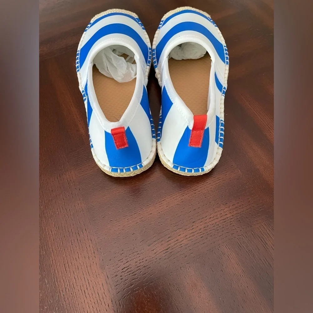 Sea Star Blue and White Striped Espadrilles girls size 3 beach ware